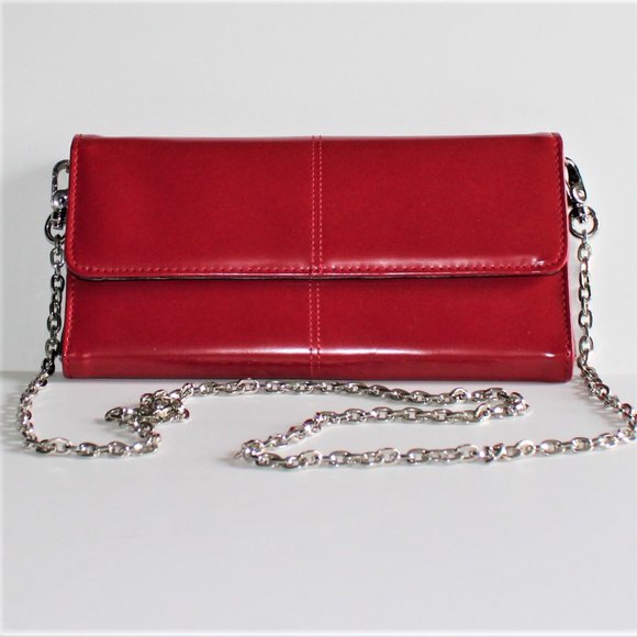 Jewell Chain Strap Red Crossbody Bag/Clutch NWOT - Picture 1 of 9